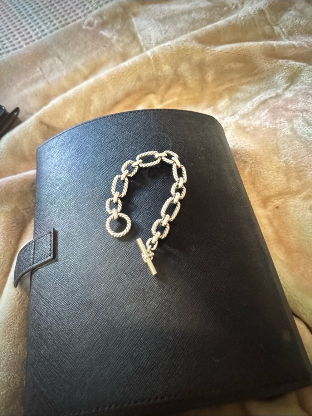 David Yurman Silver Rope-Link Toggle Bracelet - Picture 3 of 3